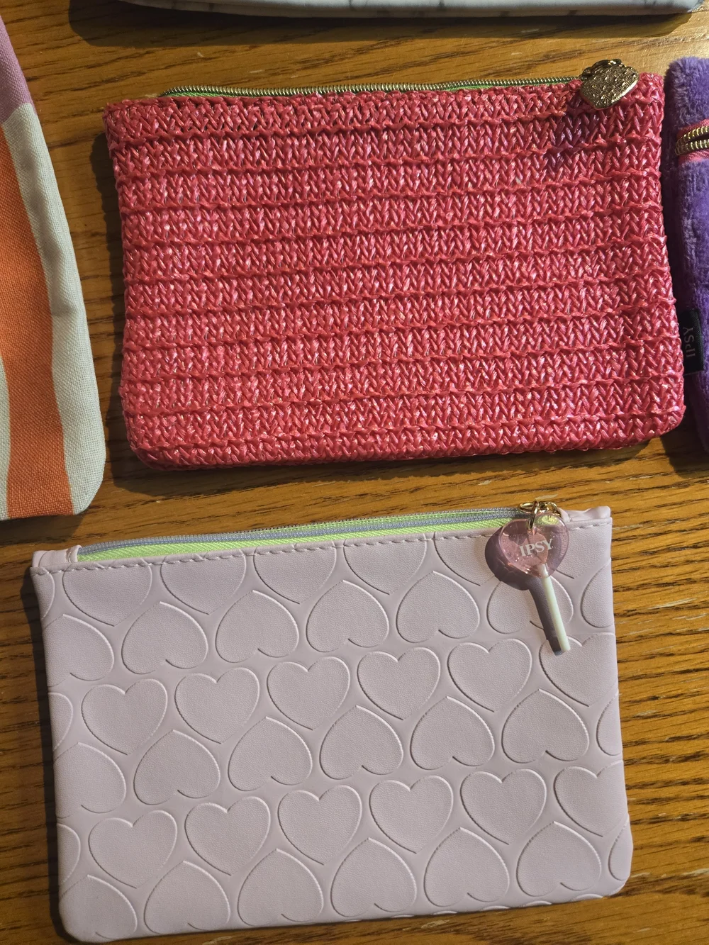 Assorted Makeup Cosmetics Pouches Lot - Pink, Purple, Orange, White